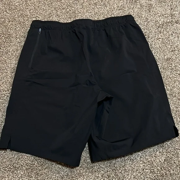 Black Men's Shorts with Red Drawstring - Picture 2 of 3